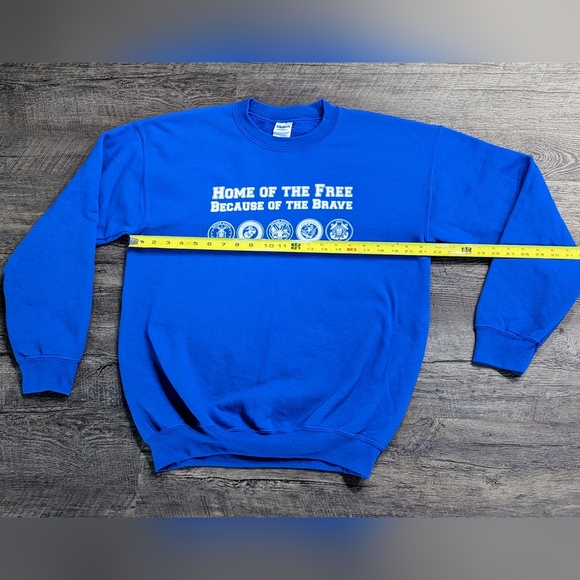 VTG 90s Home Of The Free Because Of The Brave Memorial Day Crewneck Sweatshirt M - Picture 7 of 8